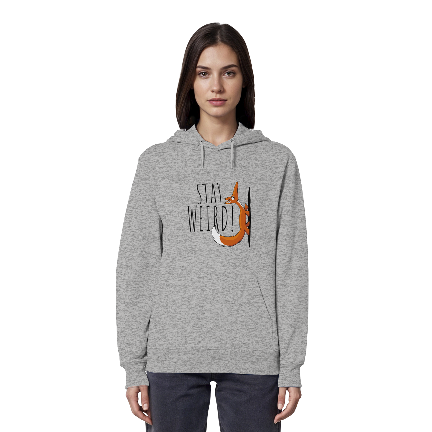 Stay Weird! Schräger Fuchs - Organic Hoodie