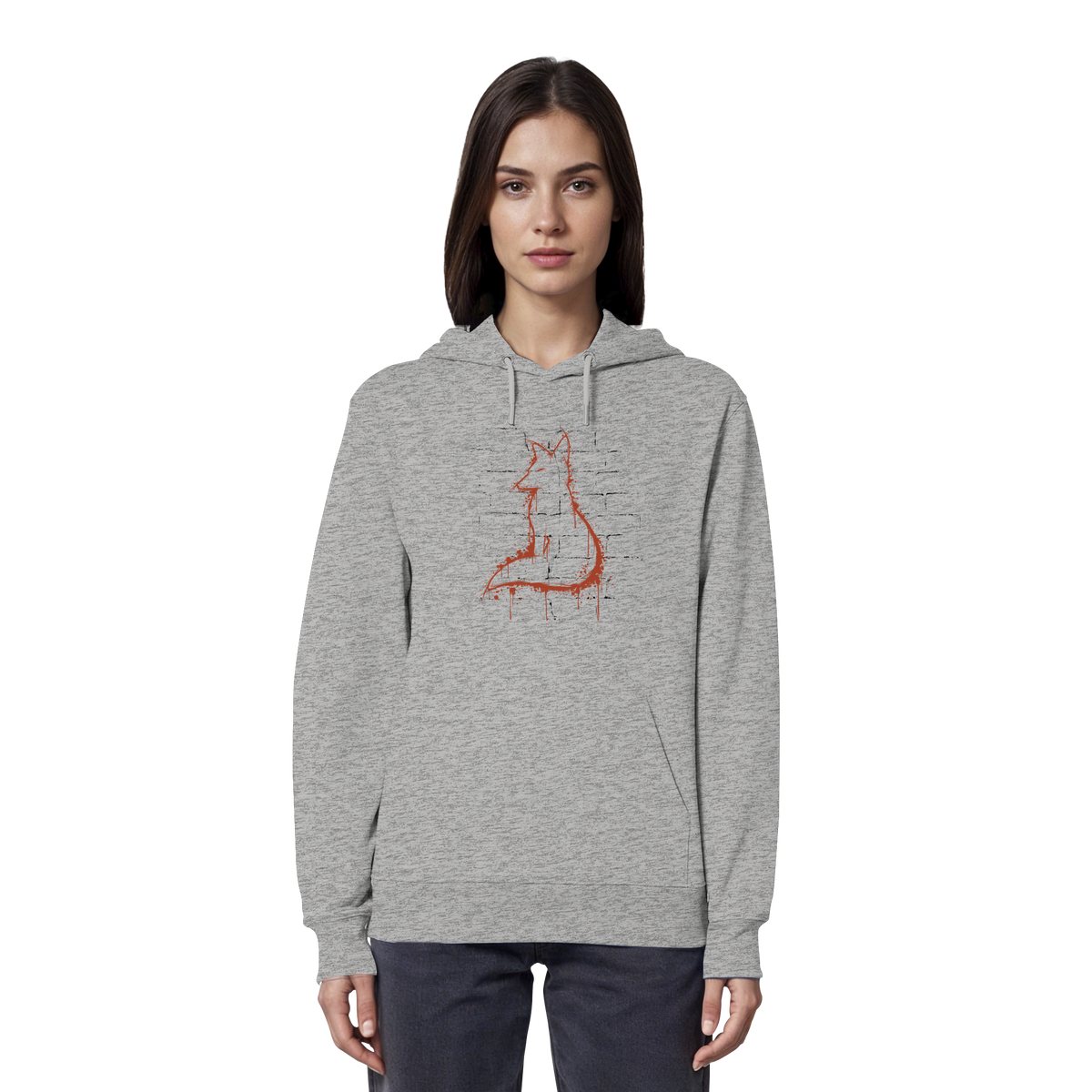 Street Art Fuchs Silhouette - Organic Hoodie