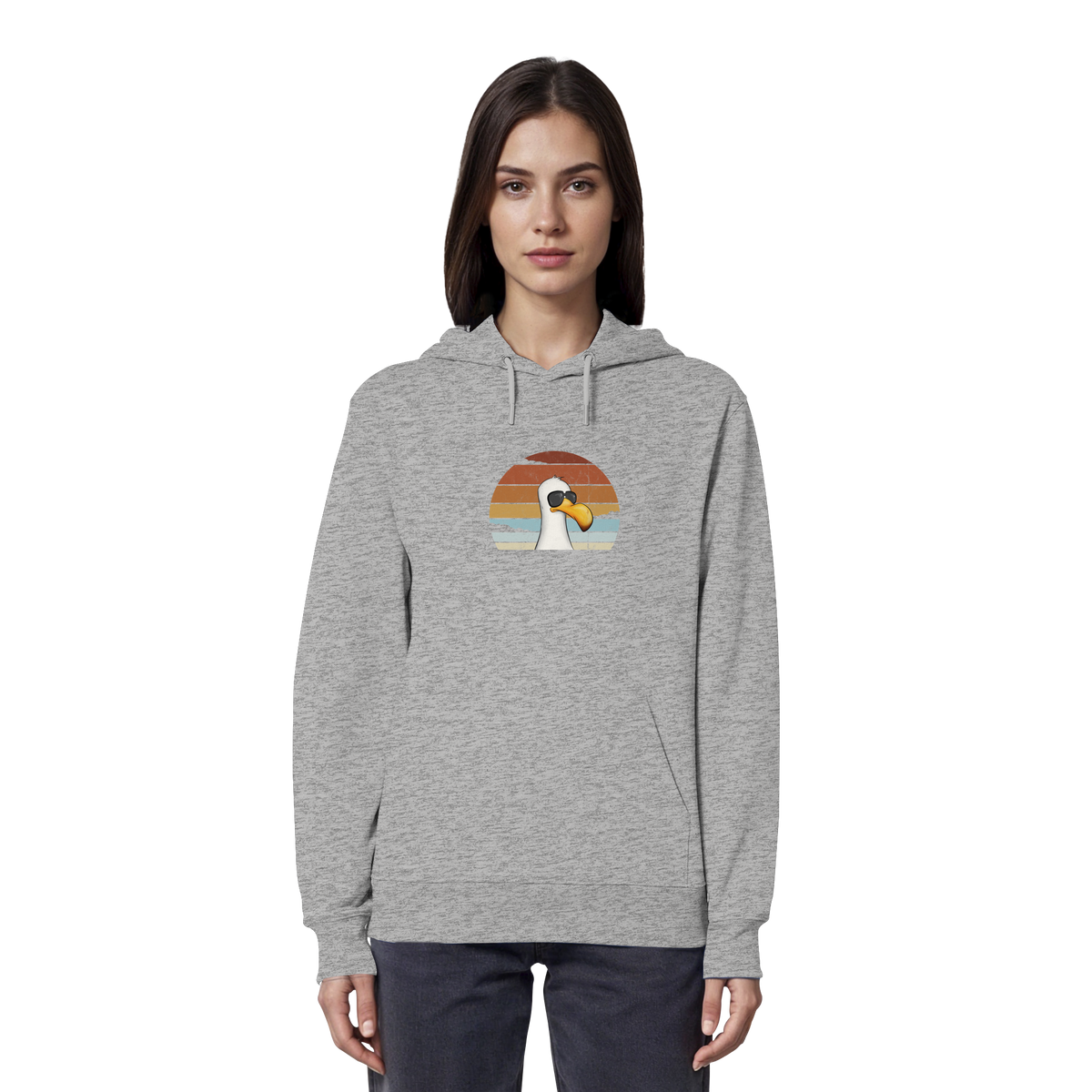 Cool lässige Retro Möwe - Organic Hoodie