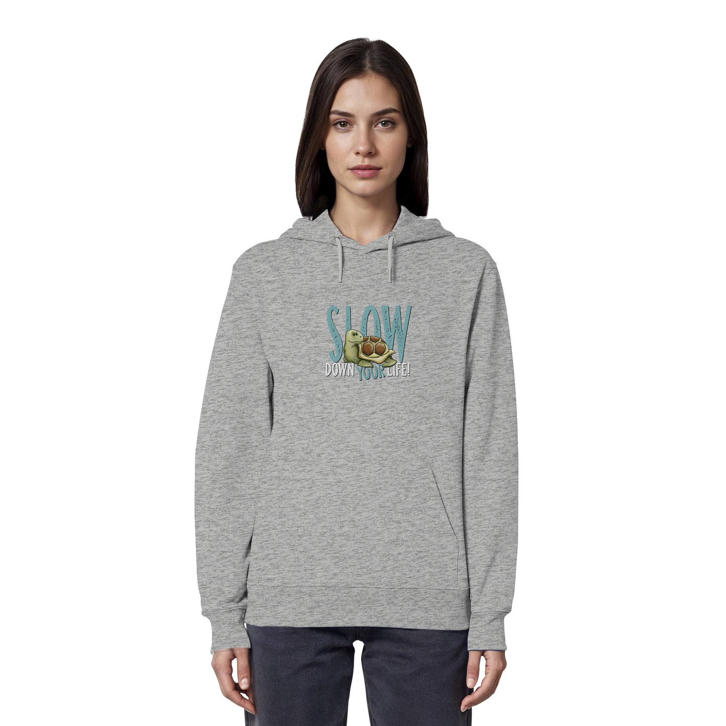 Slow Down Your Life Schildkröte - Organic Hoodie