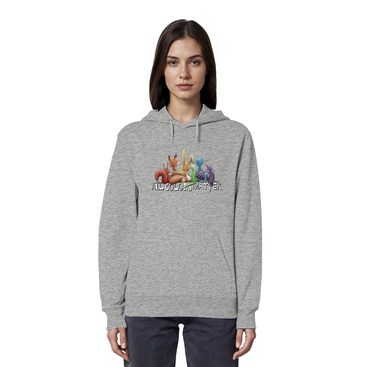 All Colors Matter! Regenbogen Tiere für Vielfalt - Organic Hoodie