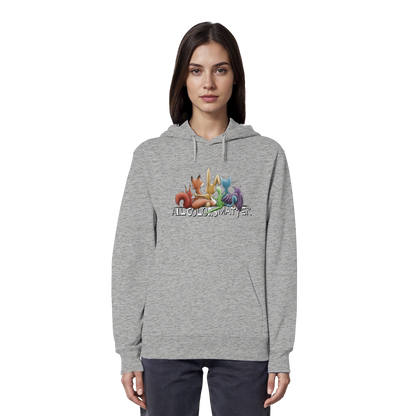 All Colors Matter! Regenbogen Tiere für Vielfalt - Organic Hoodie