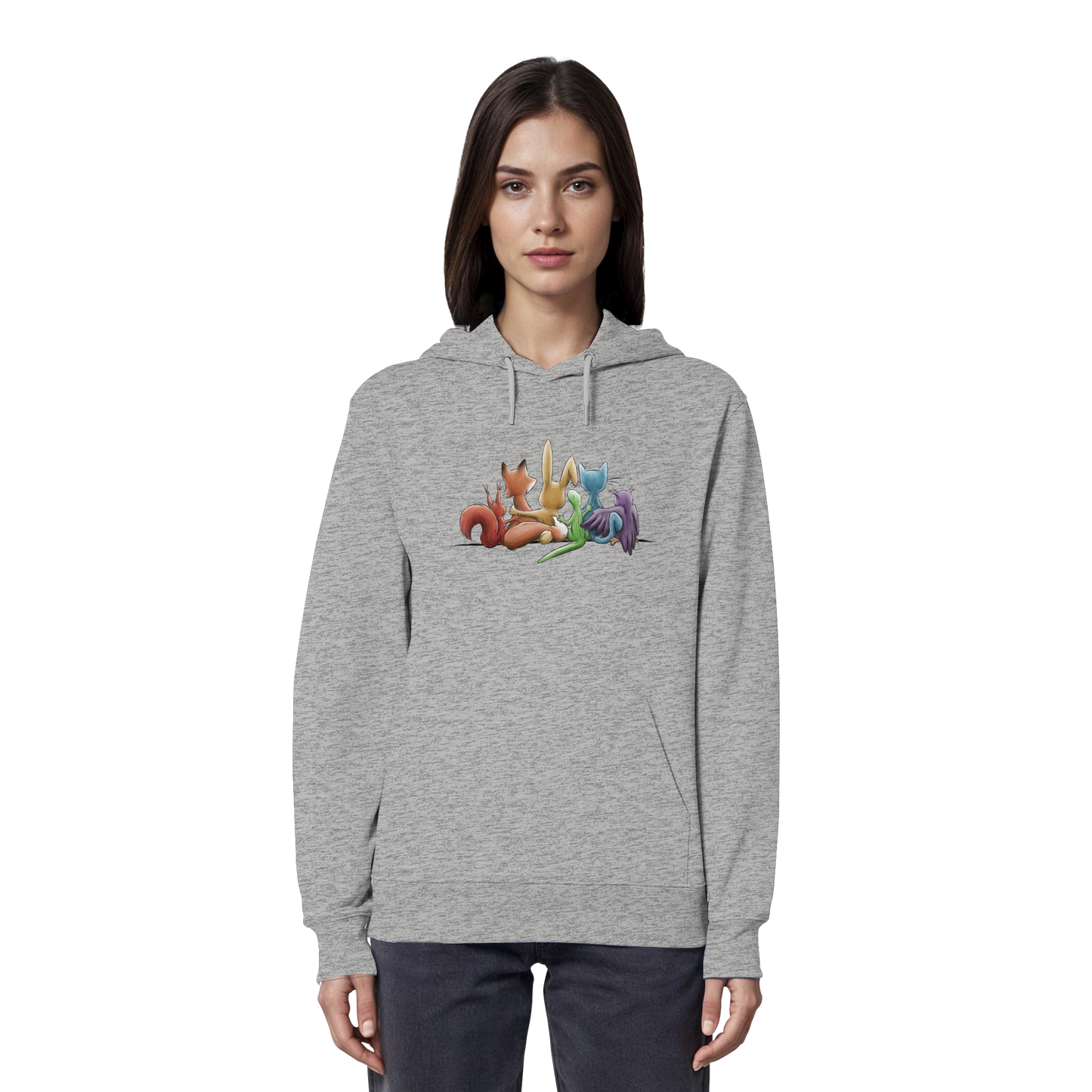 Regenbogen Tiere für Freundschaft, Toleranz und Vielfalt - Organic Hoodie