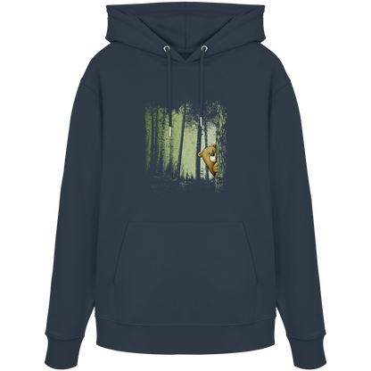 Comic Bär versteckt im Zwielicht Wald - Organic Hoodie
