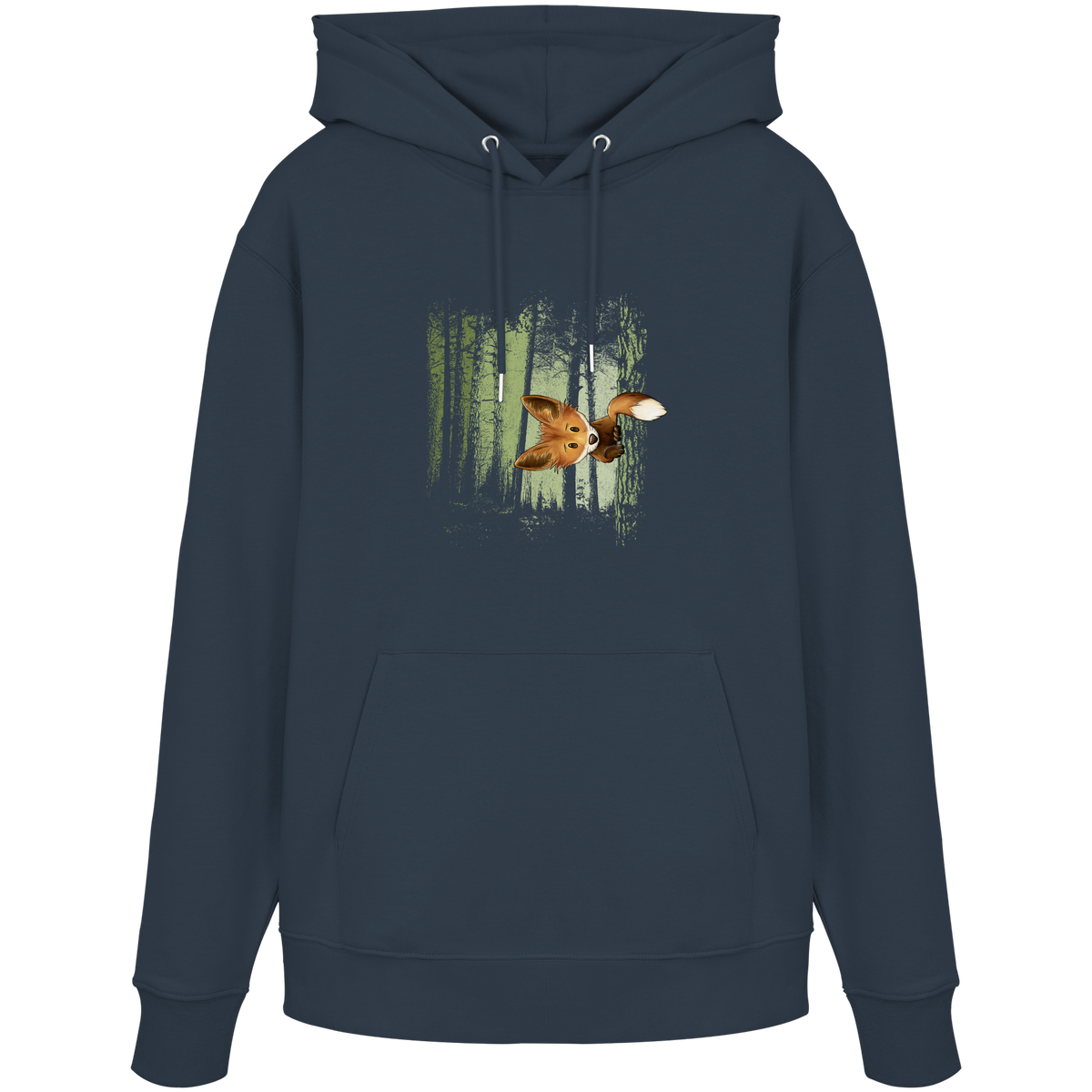 Fuchs im Zwielicht-Wald - Organic Hoodie