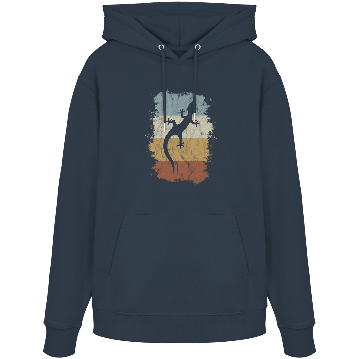 Retro Gecko Salamander Silhouette - Organic Hoodie