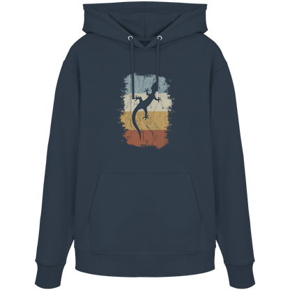 Retro Gecko Salamander Silhouette - Organic Hoodie