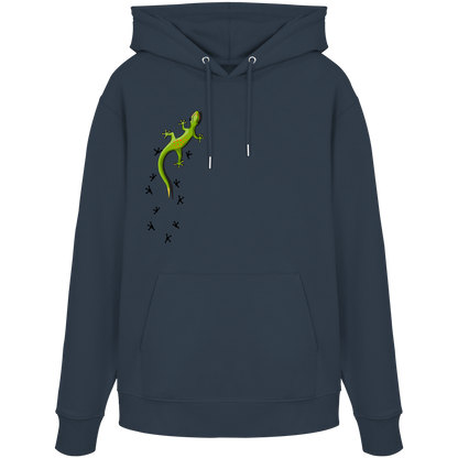 Kletternder Gecko mit Spuren - Organic Hoodie