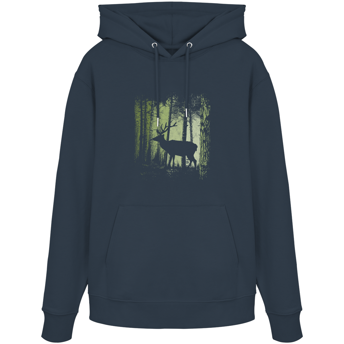 Hirsch im Zwielicht Wald - Organic Hoodie