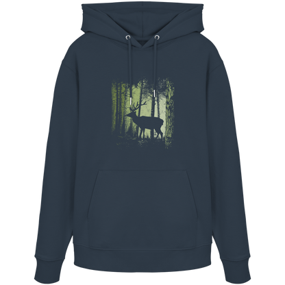 Hirsch im Zwielicht Wald - Organic Hoodie