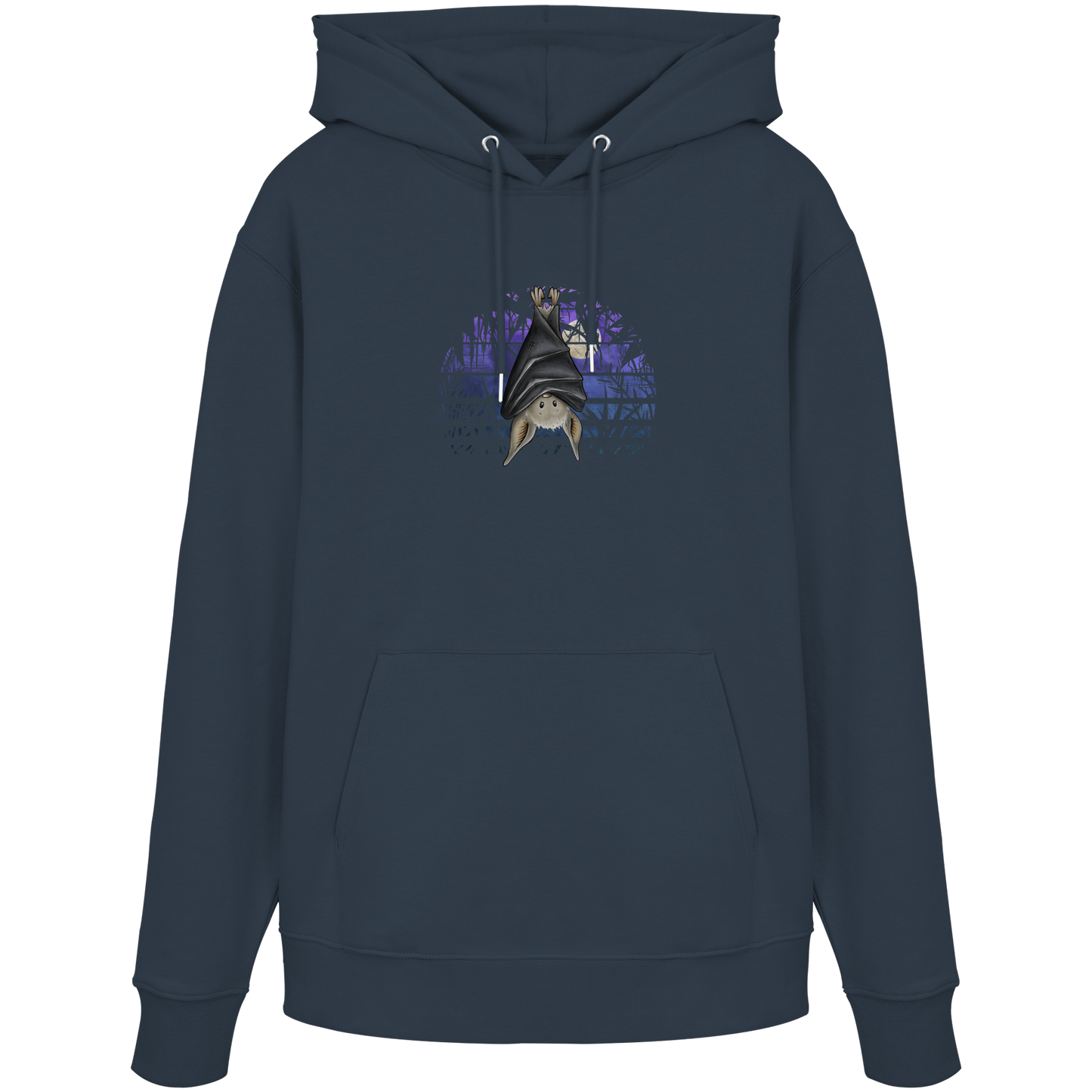 Fledermaus in blauer Nacht - Organic Hoodie