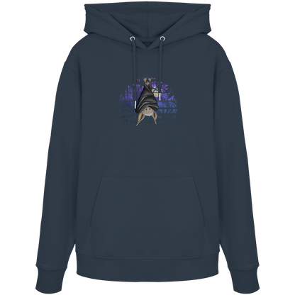 Fledermaus in blauer Nacht - Organic Hoodie
