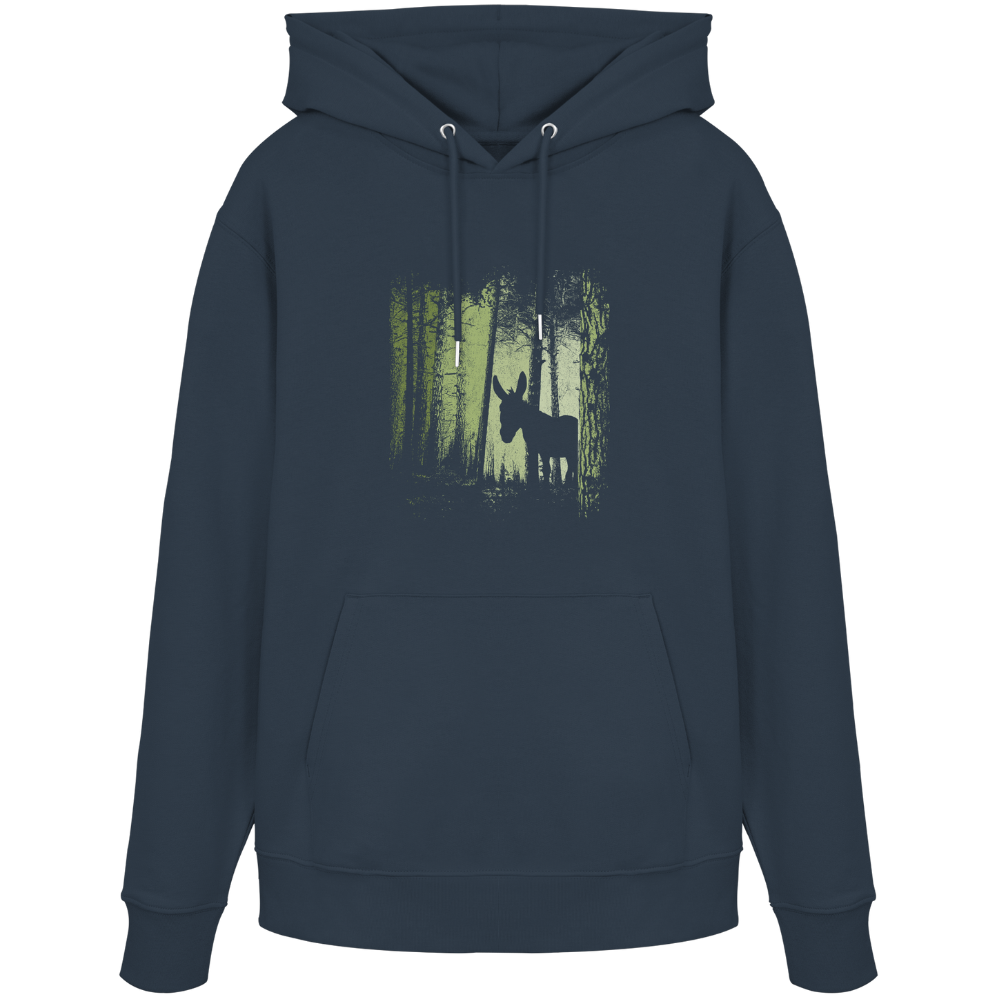 Esel im Zwielicht-Wald - Organic Hoodie