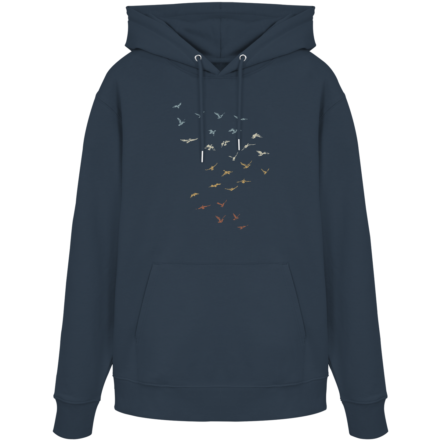 Retro Vogel Schwarm - Organic Hoodie