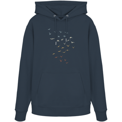 Retro Vogel Schwarm - Organic Hoodie
