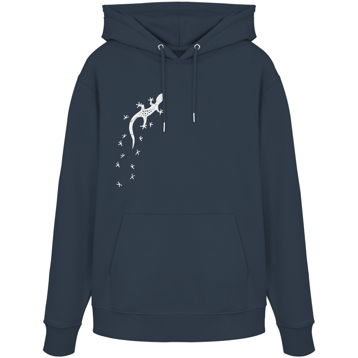 Gecko Eidechse Silhouette hell - Organic Hoodie