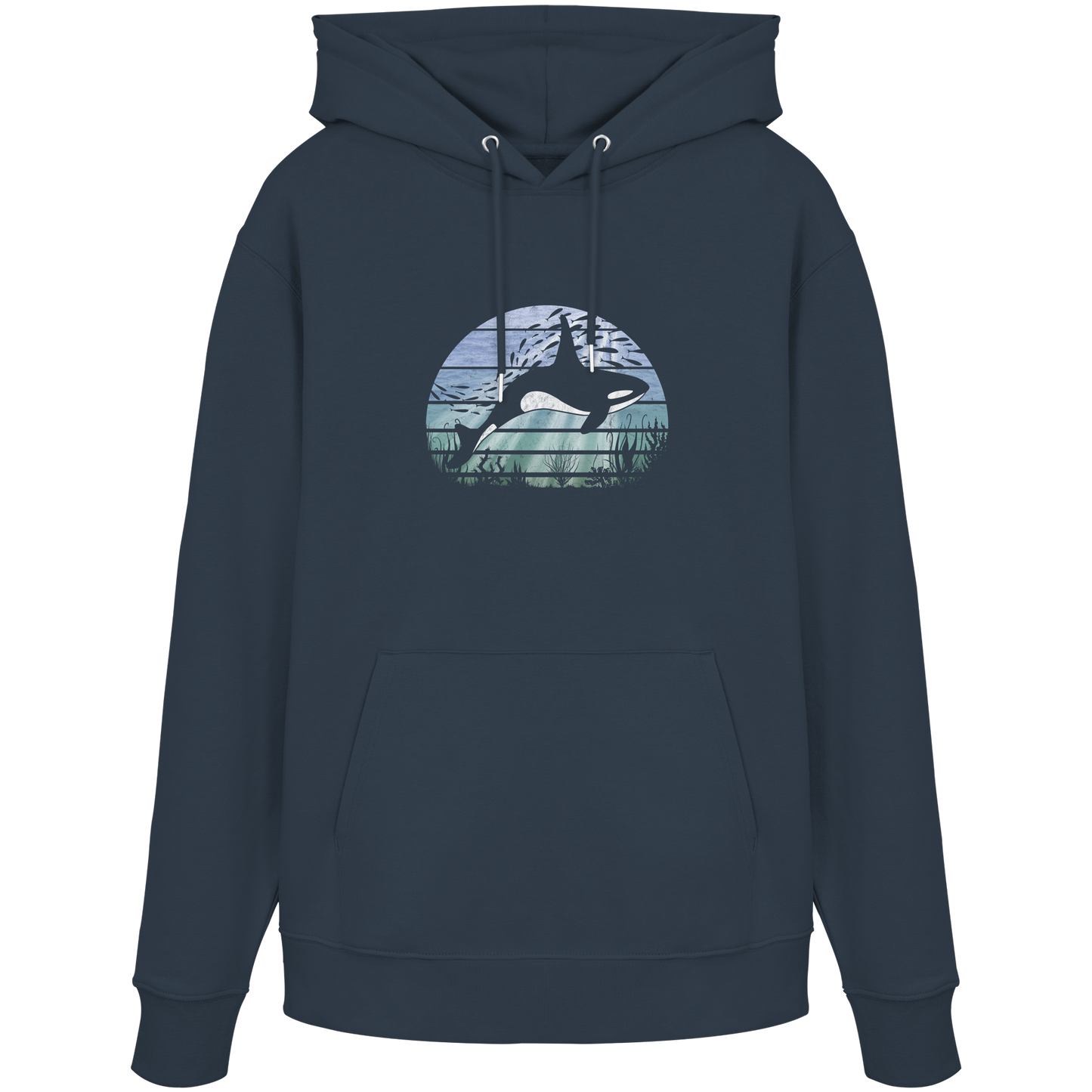 Retro Tiefsee Schwertwal Orca - Organic Hoodie