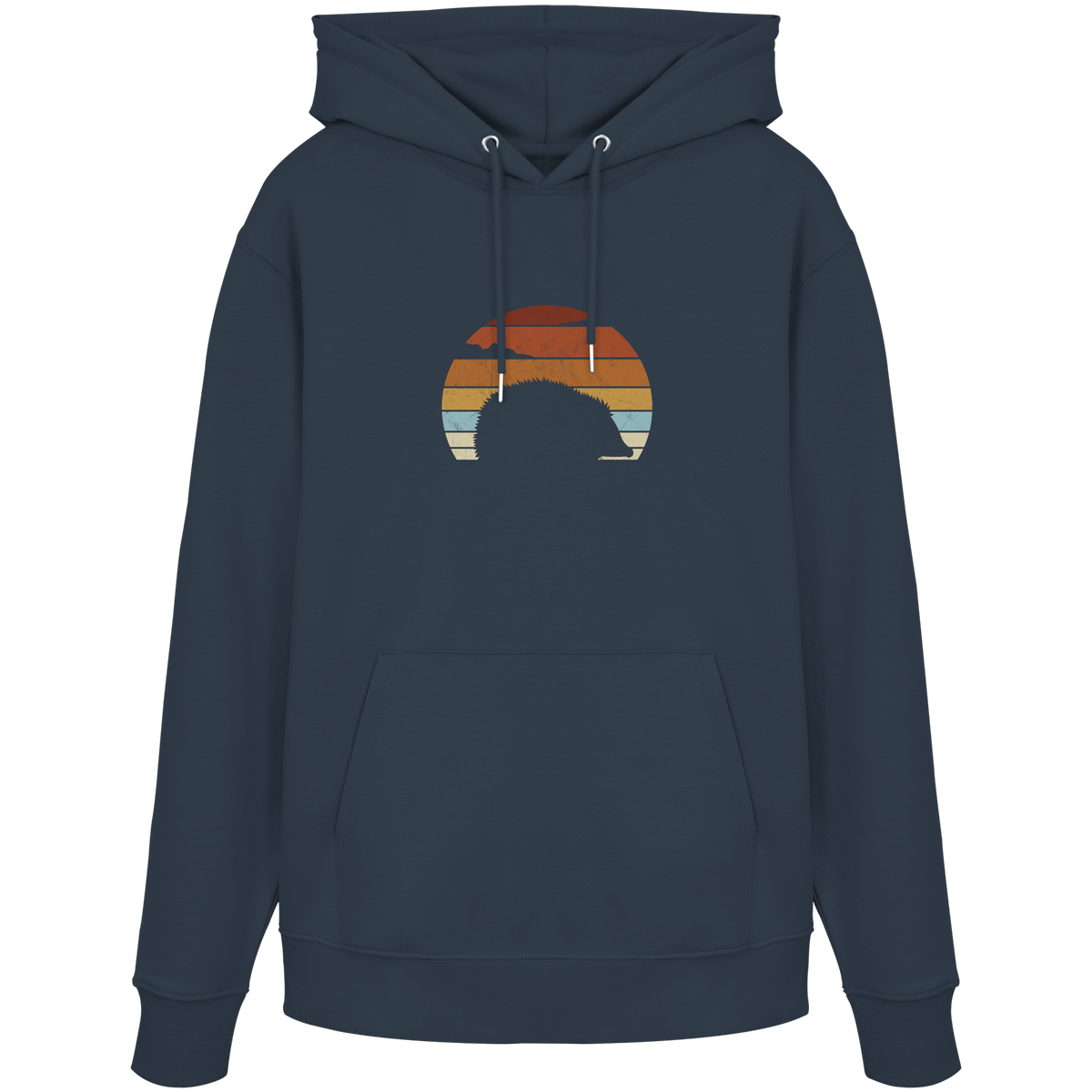 Retro Igel Silhouette im Sonnenuntergang - Organic Hoodie
