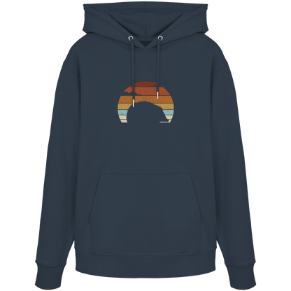 Retro Igel Silhouette im Sonnenuntergang - Organic Hoodie