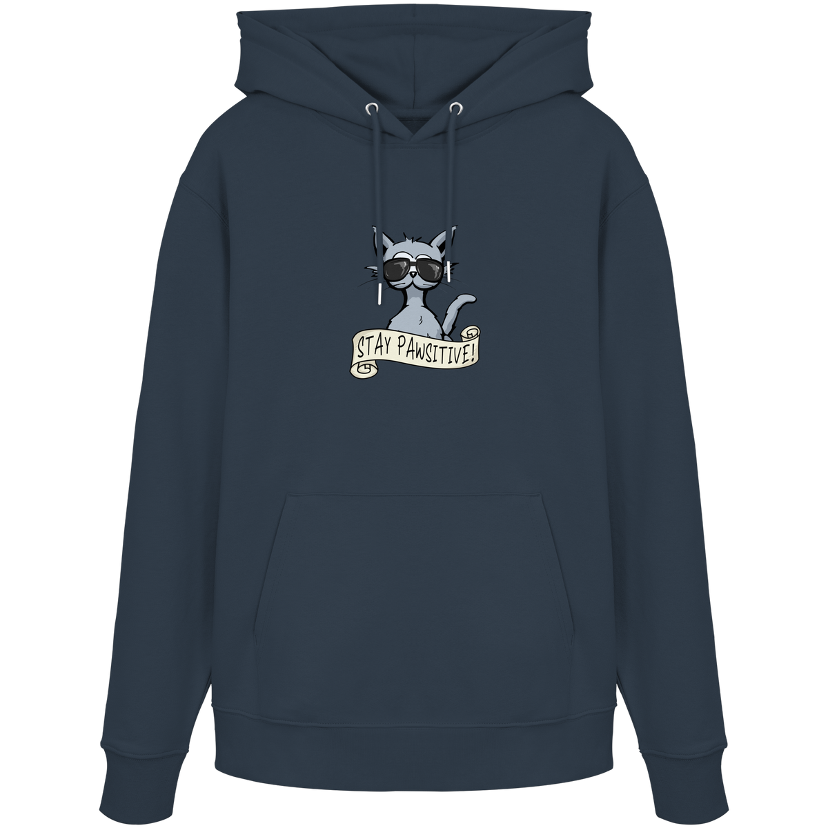Stay Pawsitive Bleib lässig Hipster Katze - Organic Hoodie