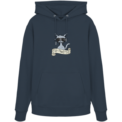 Stay Pawsitive Bleib lässig Hipster Katze - Organic Hoodie