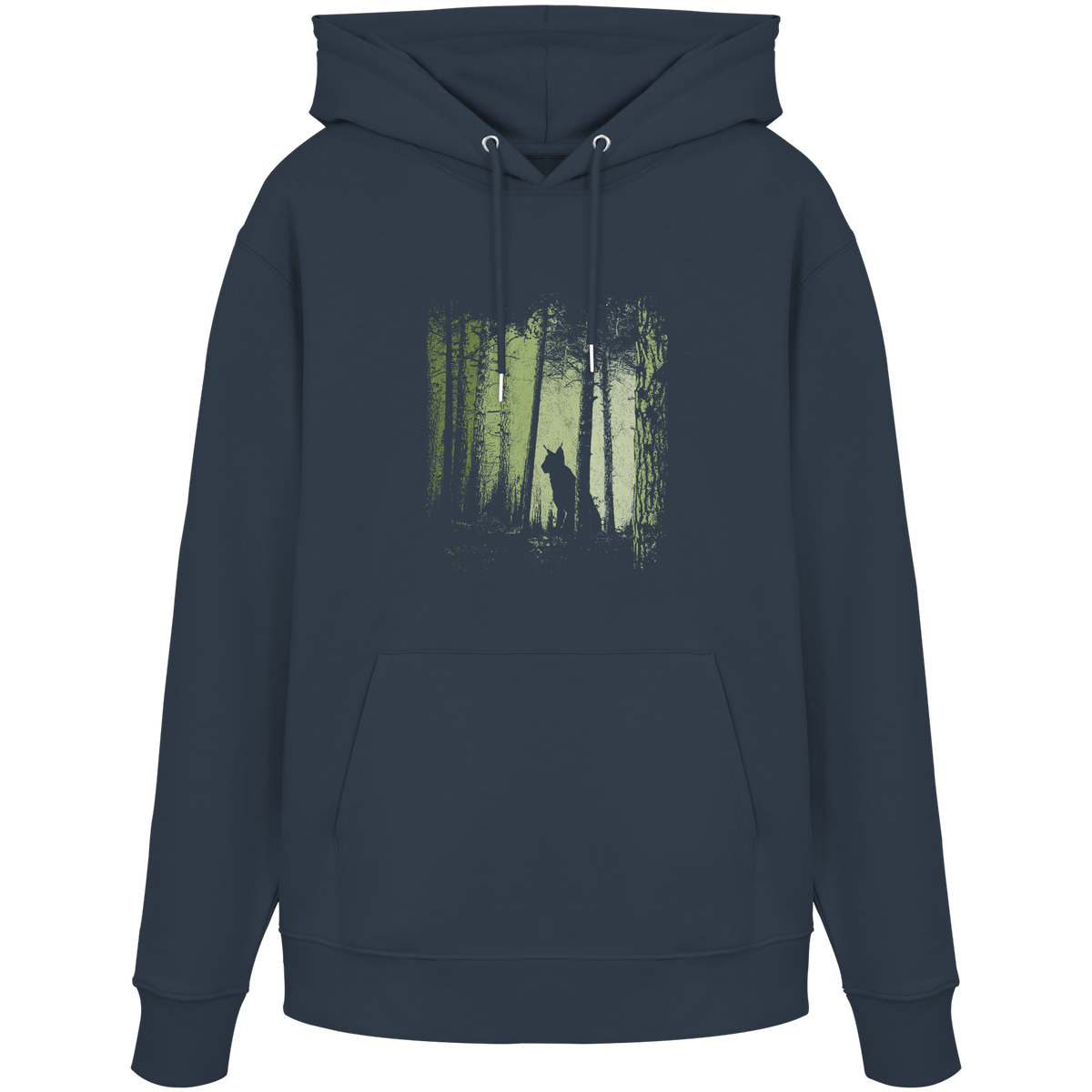 Luchs Wildkatze im Zwielicht Wald - Organic Hoodie