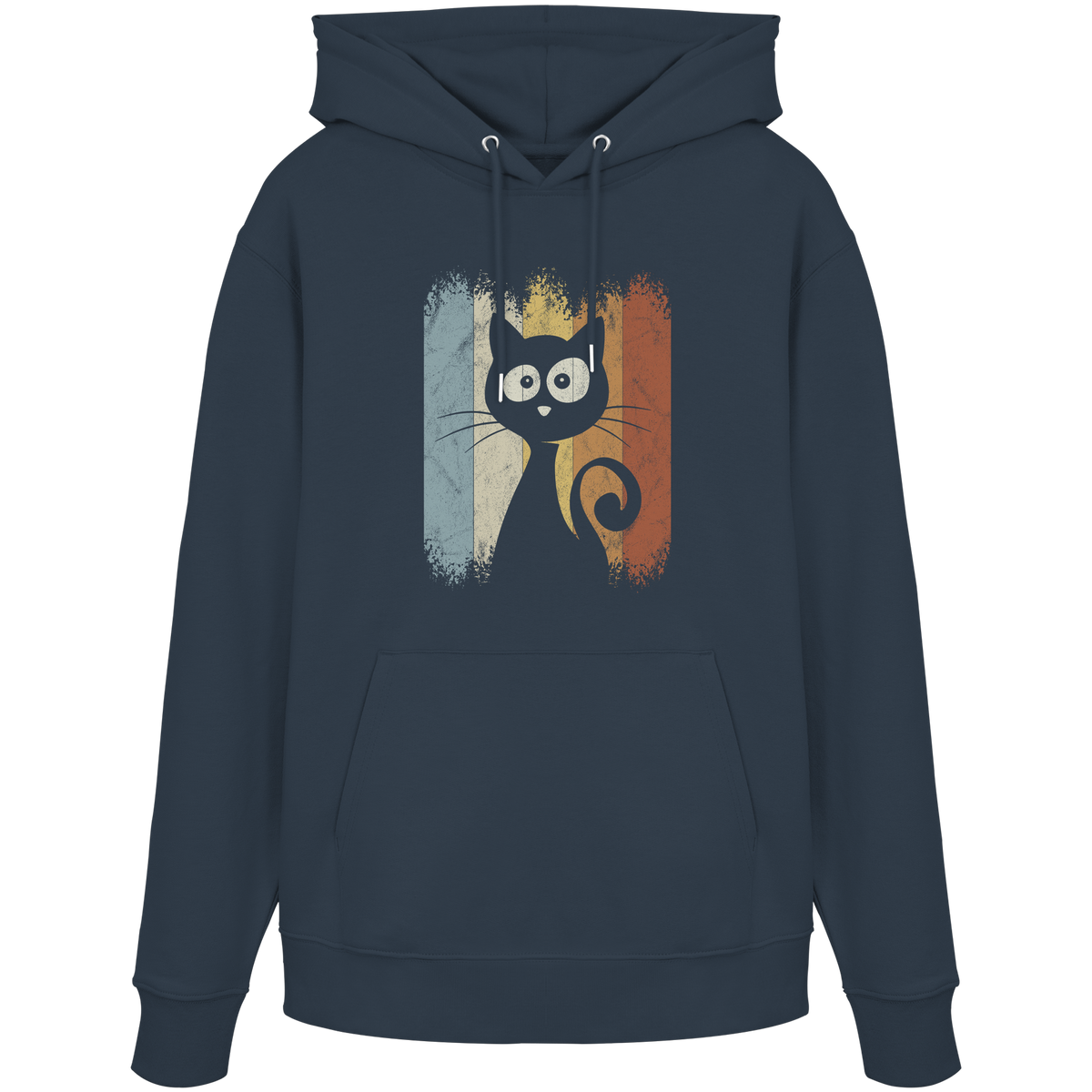 Retro Katze Silhouette - Organic Hoodie