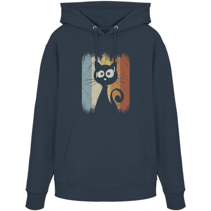 Retro Katze Silhouette - Organic Hoodie