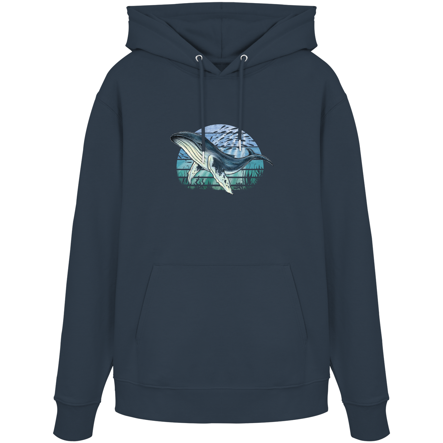 Retro Unterwasser Buckelwal - Organic Hoodie