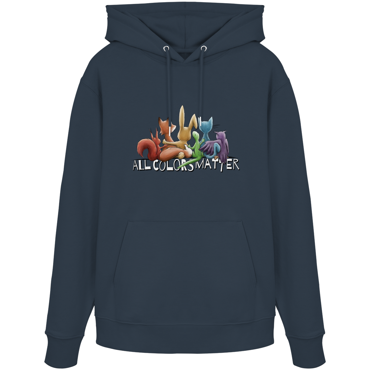 All Colors Matter! Regenbogen Tiere für Vielfalt - Organic Hoodie