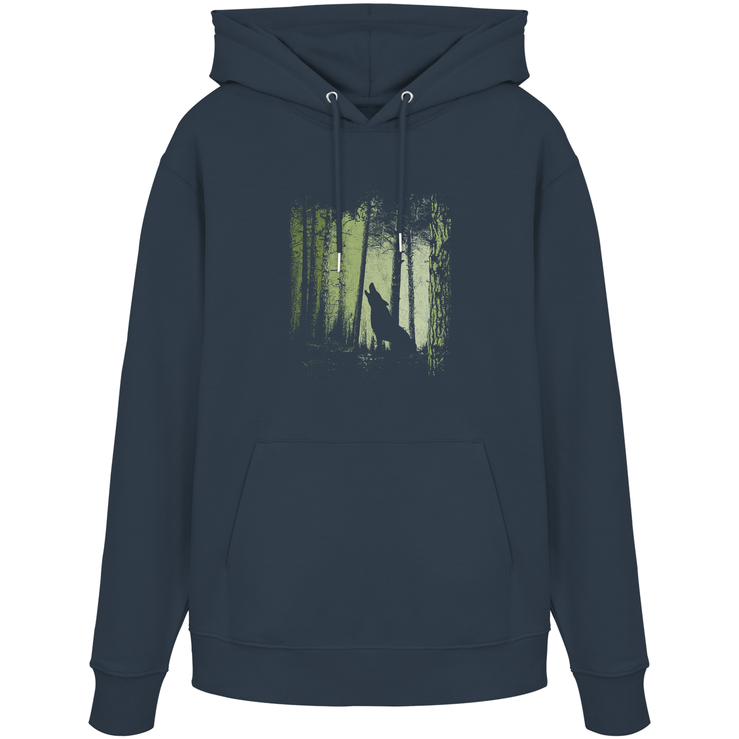 Einsamer Wolf im Zwielicht Wald  - Organic Hoodie