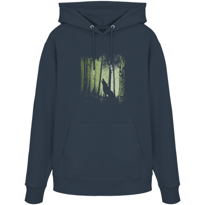 Einsamer Wolf im Zwielicht Wald  - Organic Hoodie
