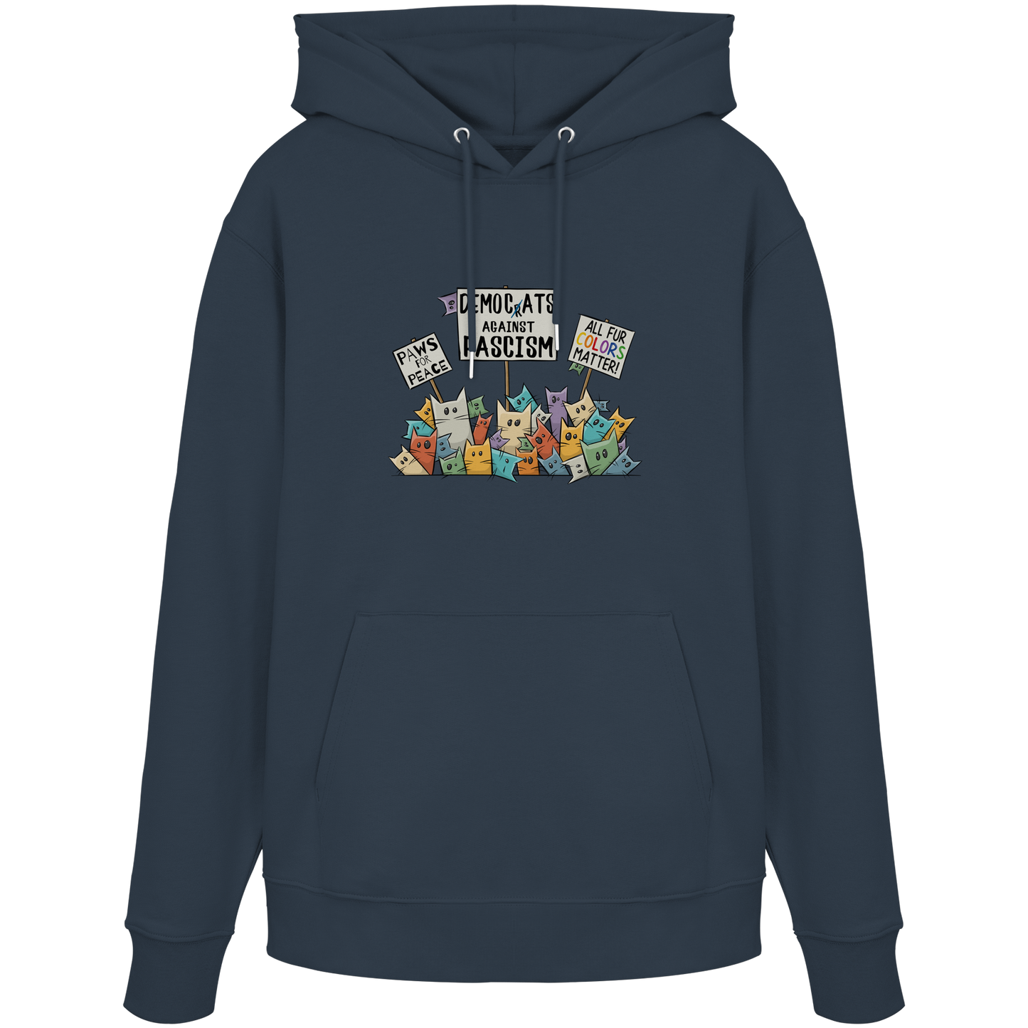Demo-Katzen gegen Faschismus und für Vielfalt - Organic Hoodie