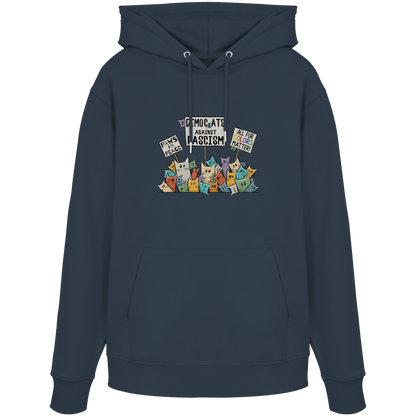 Demo-Katzen gegen Faschismus und für Vielfalt - Organic Hoodie