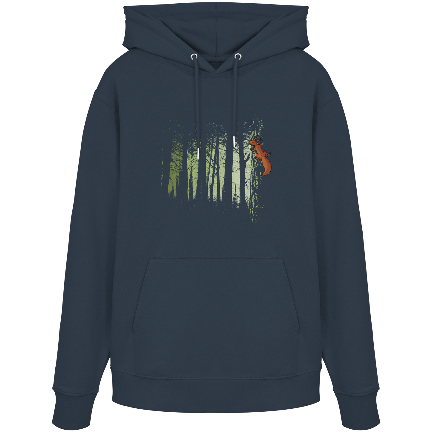 Eichhörnchen im Zwielicht-Wald - Organic Hoodie
