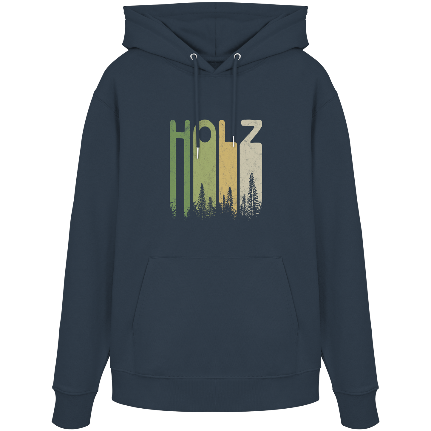 Holz Retro Wald Schriftzug - Organic Hoodie