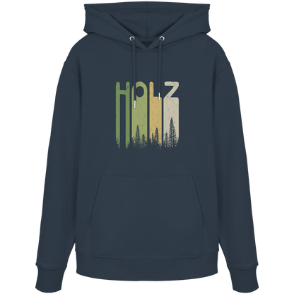Holz Retro Wald Schriftzug - Organic Hoodie