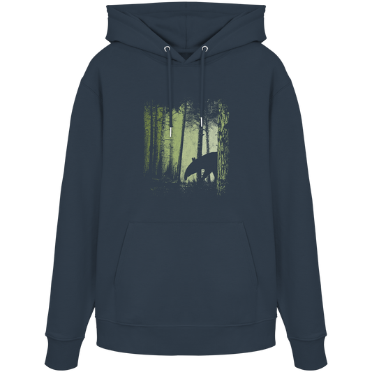 Lässiger Tapir im Zwielicht Wald - Organic Hoodie