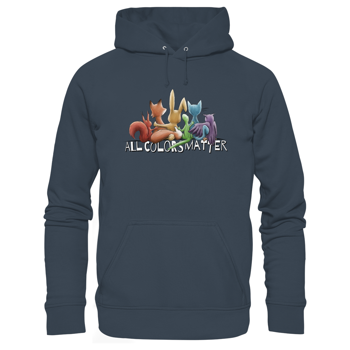 All Colors Matter! Regenbogen Tiere für Vielfalt - Organic Hoodie
