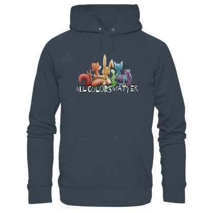 All Colors Matter! Regenbogen Tiere für Vielfalt - Organic Hoodie
