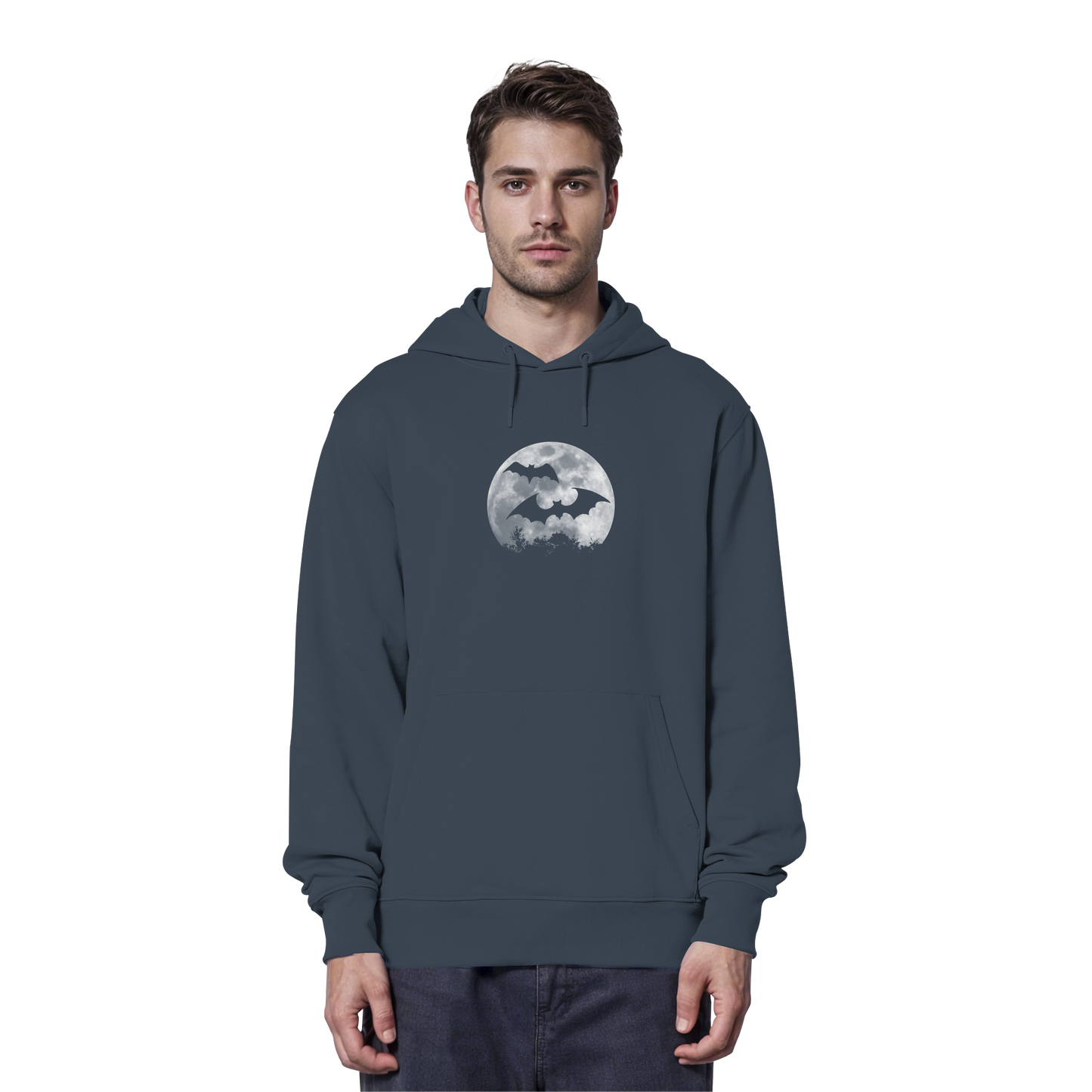 Fledermaus Silhouetten bei Vollmond - Organic Hoodie