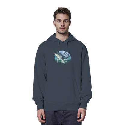 Retro Unterwasser Buckelwal - Organic Hoodie