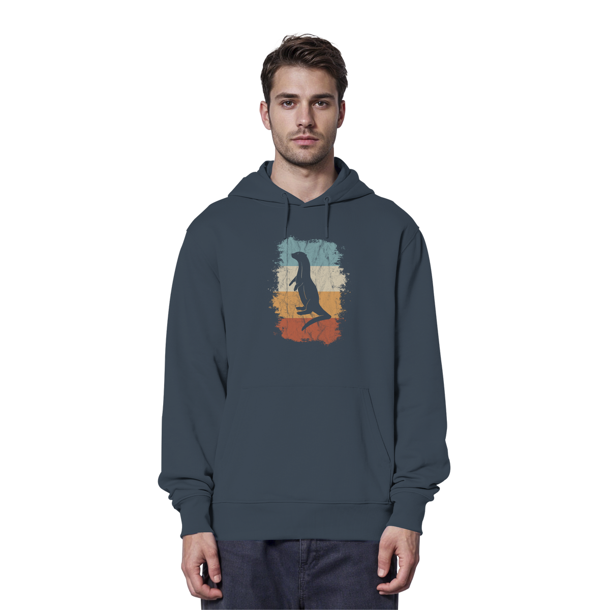 Retro Otter Fischotter Silhouette - Organic Hoodie