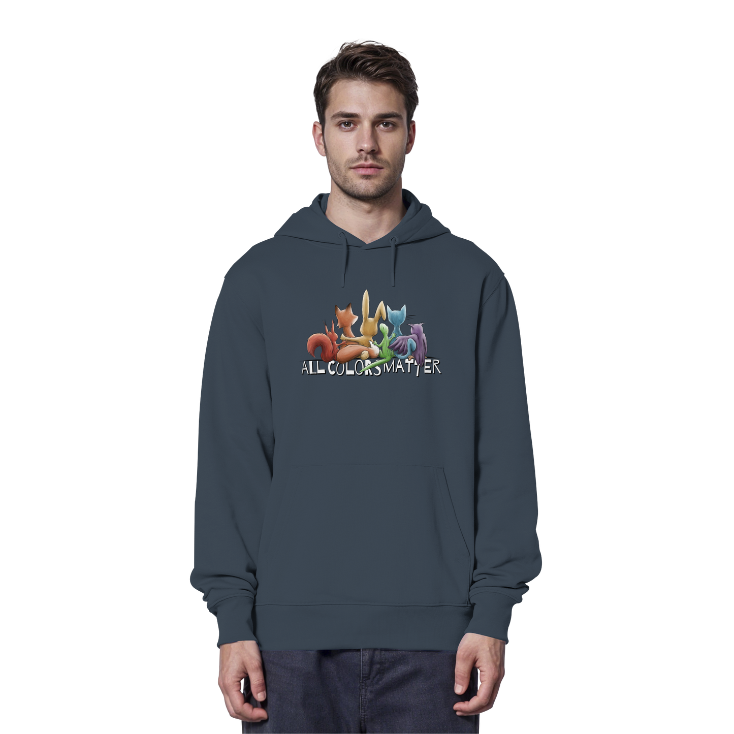 All Colors Matter! Regenbogen Tiere für Vielfalt - Organic Hoodie