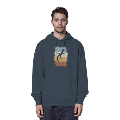 Retro Gecko Salamander Silhouette - Organic Hoodie