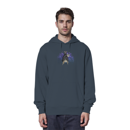 Fledermaus in blauer Nacht - Organic Hoodie