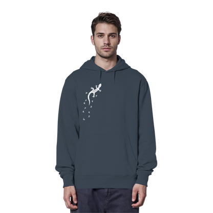 Gecko Eidechse Silhouette hell - Organic Hoodie