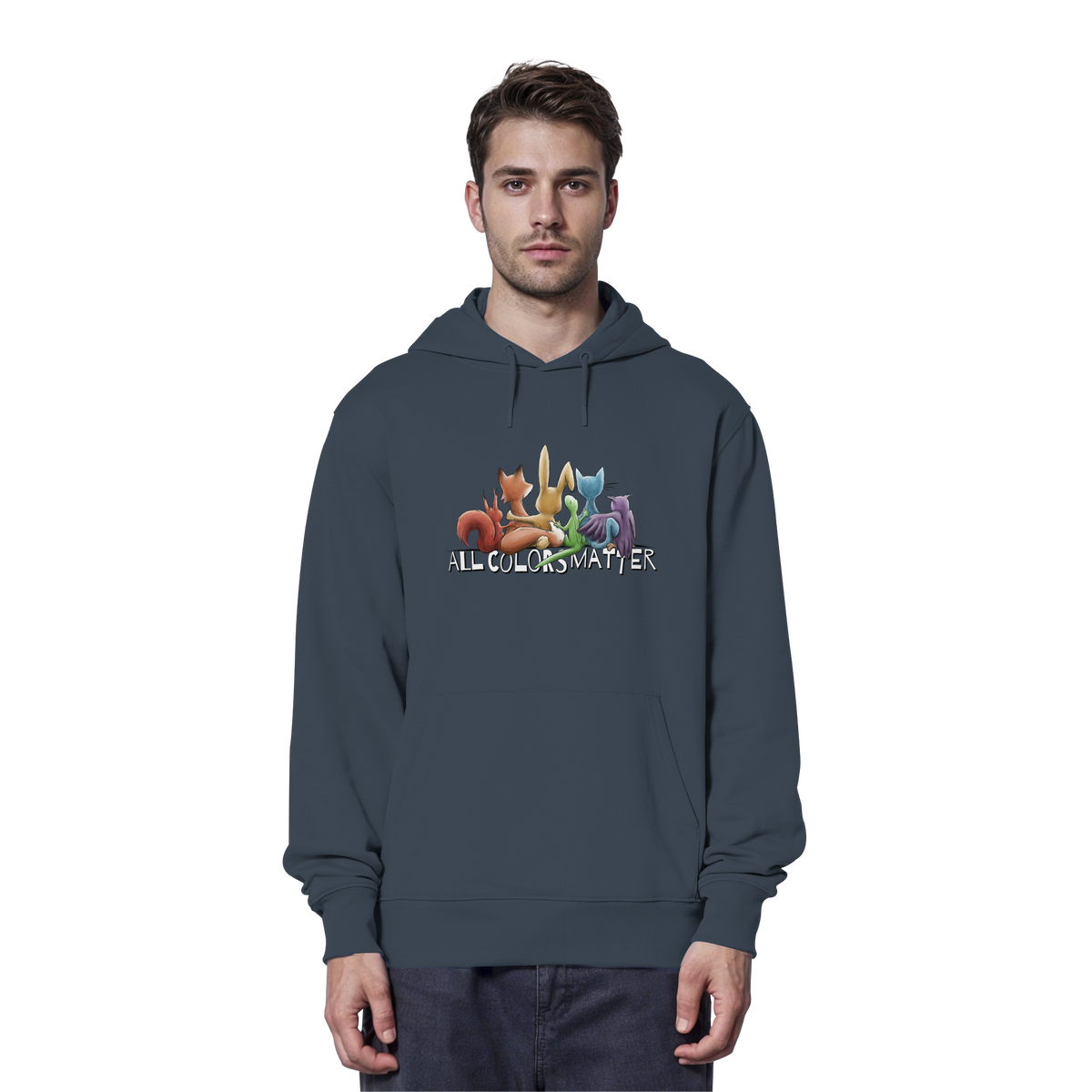 All Colors Matter! Regenbogen Tiere für Vielfalt - Organic Hoodie