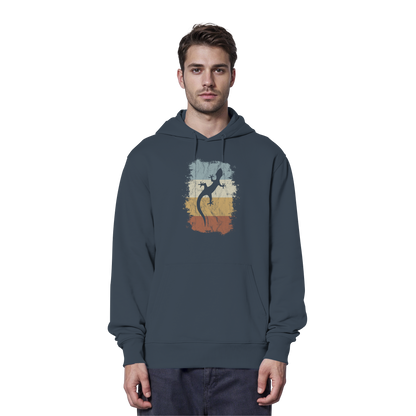 Retro Gecko Salamander Silhouette - Organic Hoodie