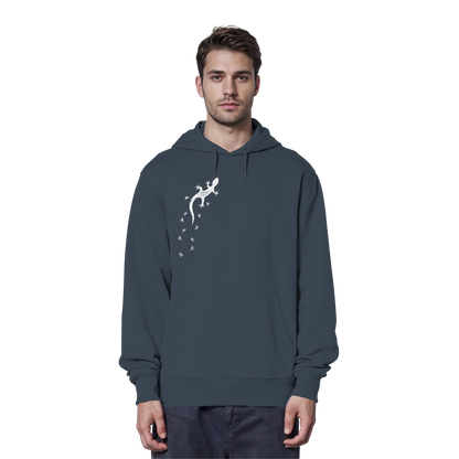 Gecko Eidechse Silhouette hell - Organic Hoodie